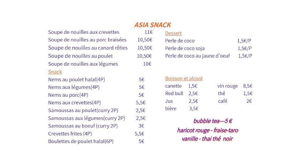 Asia Snack - Menu Image 2